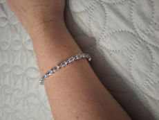 Bransoletka dla niej z topazami niebieskimi Srebro 925