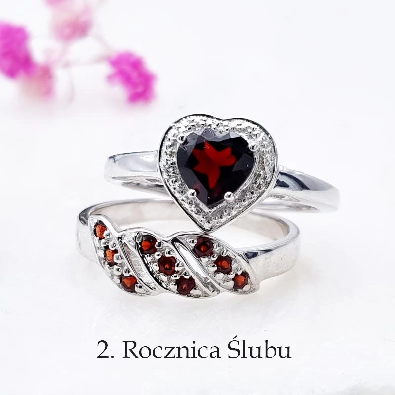 2 rocznica ślubu biżuteria z granatem