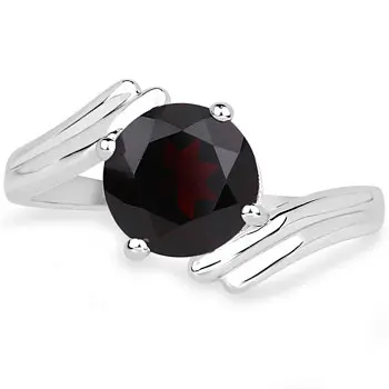 Pierścionek z dużym kamieniem Naturalnym granatem Srebro 925