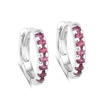 Srebrne kolczyki z 14 granatami rodolit bigiel zamknięty