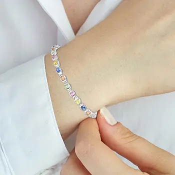 Kolorowa bransoletka z szafirami