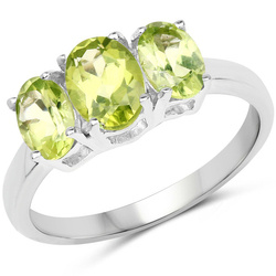 Pierścionek damski z perydotami Srebro 925