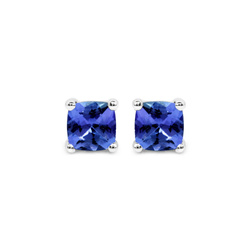 Złote 14K kolczyki z 2 tanzanitami 0,56 ct