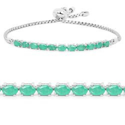Szmaragd Bransoletka dla niej Srebro 925