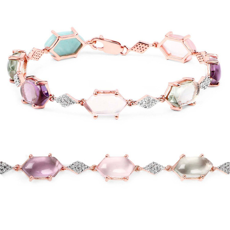 Pozłacana bransoletka z kamieniami naturalnymi