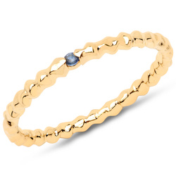 Srebrny pierścionek z szafirem pozłacany