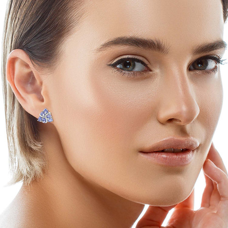 Srebrne kolczyki wkrętki z tanzanitem