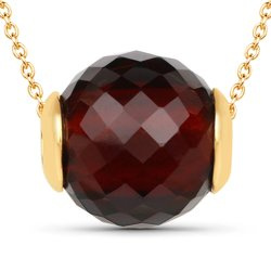 Naszyjnik pozłacany Wisiorek kulka z granatu Srebro 925