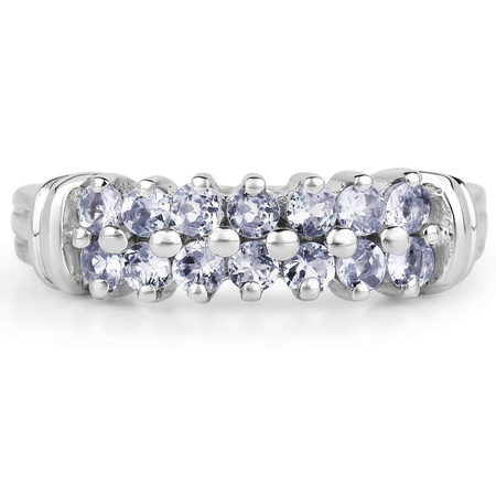 Srebrny pierścionek z tanzanitami Pomysł na prezent