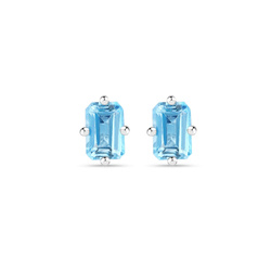 Sztyft kolczyki srebrne z topazem Swiss Blue