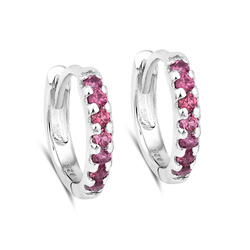 Srebrne kolczyki z 14 granatami rodolit bigiel zamknięty