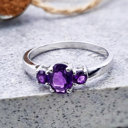 Pierścionek z ametystem naturalnym Srebro 925