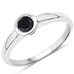 Pierścionek z czarnym diamentem Srebro 925