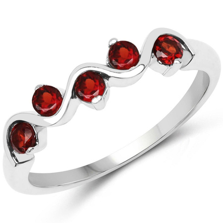 Pierścionek dla dziewczyny z granatami Srebro 925