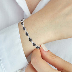 Kobieca bransoletka z szafirów Srebro 925