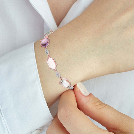 Pozłacana bransoletka z kamieniami naturalnymi