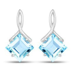 Kolczyki na sztyft z topazem niebieskim