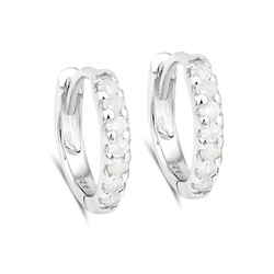 Kolczyki srebrne z 14 diamentami bigiel zamknięty