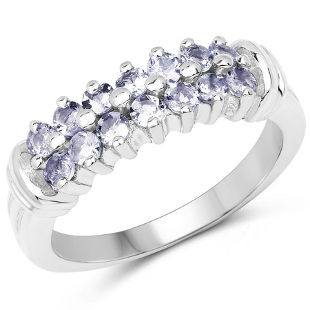 Srebrny pierścionek z tanzanitami Pomysł na prezent