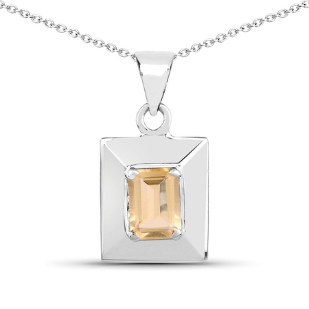 Srebrny naszyjnik Wisiorek z cytrynem naturalnym