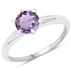Naturalny ametyst Pierścionek dla dziewczyny Srebro 925