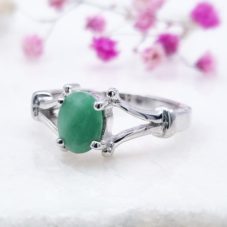 Srebrny pierścionek ze szmaragdem naturalnym