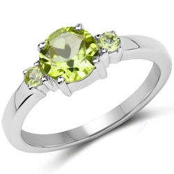 Srebrny pierścionek dla dziewczyny z perydotami