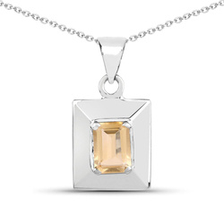 Srebrny naszyjnik Wisiorek z cytrynem naturalnym