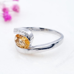 Cytryn pierścionek ze srebra 925