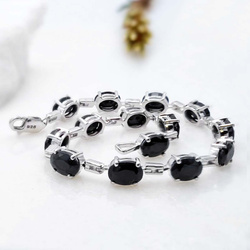 Kobieca bransoletka z szafirów Srebro 925