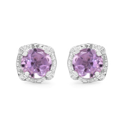 Kolczyki srebrne z naturalnym ametystem 1,46 ct