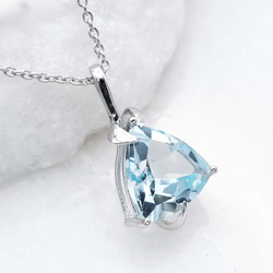 Łańcuszek srebrny damski wisiorek z topazem naturalnym
