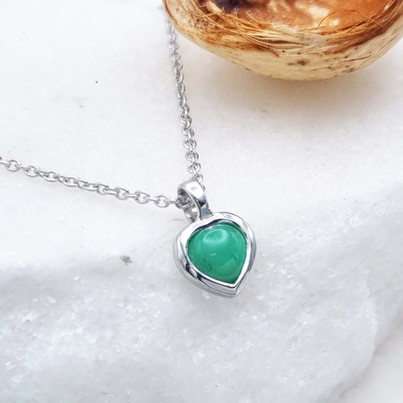 Wisiorek serce ze szmaragdem