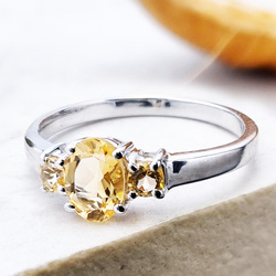 Pierścionek srebro 925 Cytryn naturalny