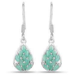 Duże kolczyki wiszące ze szmaragdami naturalnymi