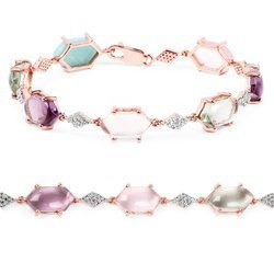 Pozłacana bransoletka z kamieniami naturalnymi