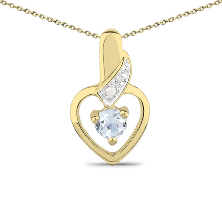 Srebrny komplet biżuterii z topazami niebieskimi i diamentami  0,59 ct