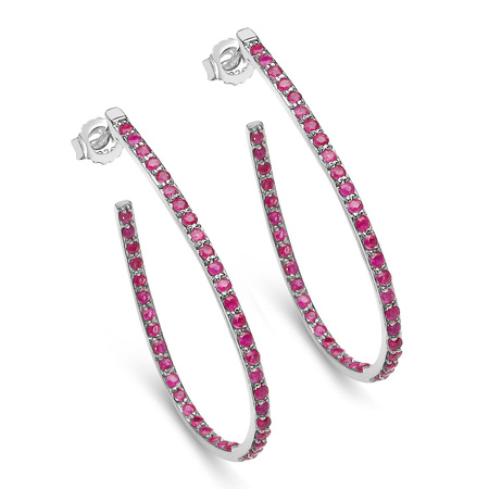 Srebrne kolczyki sztyfty z rubinami