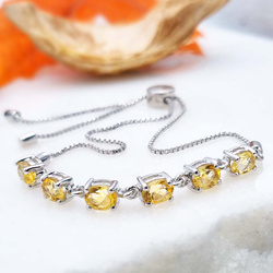 Srebrna bransoletka z cytrynem naturalnym 1,98 ct