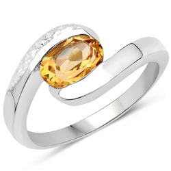 Cytryn pierścionek ze srebra 925