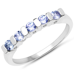 Pierścionek ze srebra 925 z tanzanitami naturalnymi