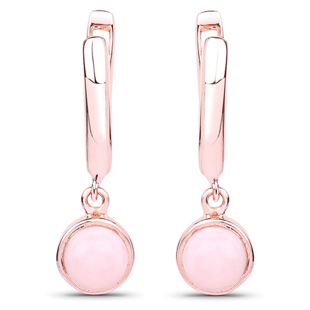 Srebrne kolczyki pozłacane z opalem różowym