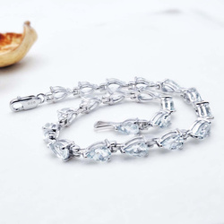 Akwamaryn Bransoletka na rękę Srebro 925