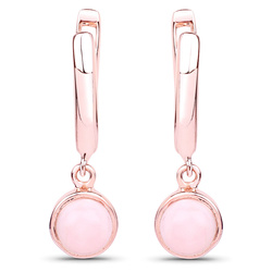 Srebrne kolczyki pozłacane z opalem różowym