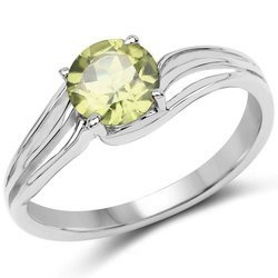 Pierścionek z kulką z perydotu Srebro 925