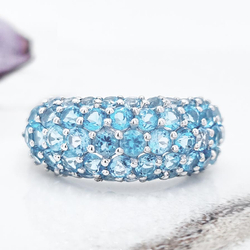 Srebrny pierścionek zaręczynowy z topazem niebieskim
